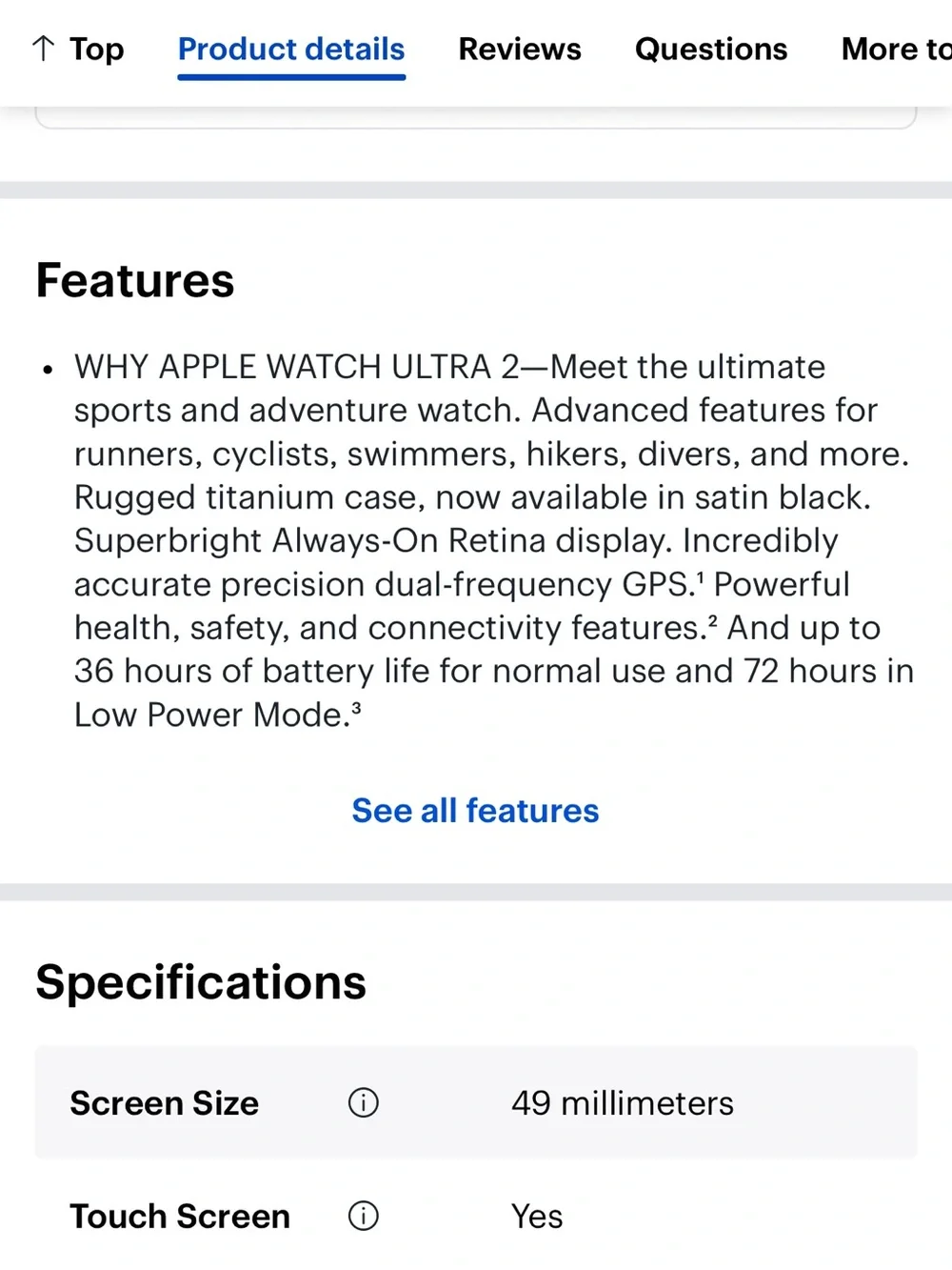 Apple Watch Ultra 2 (GPS+Cellular) 49mm Titanium Case